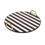 Hermia Bandeja de Madera PLT0238 Blanco y Negro con Soporte de Punto